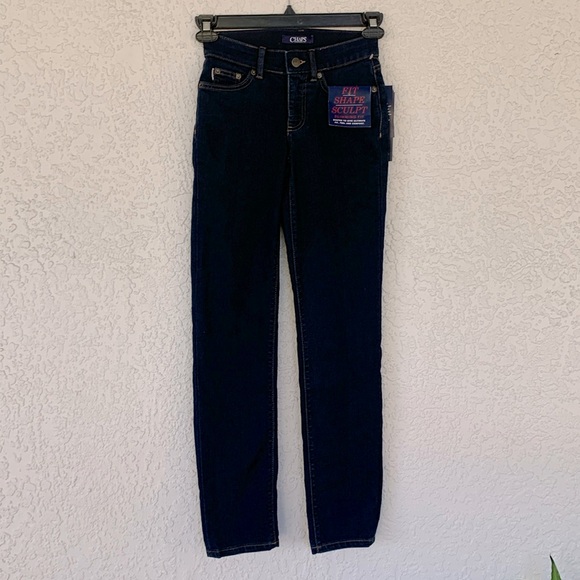 Chaps mid rise comfort elastic straight leg jeans size 00 - Picture 1 of 15